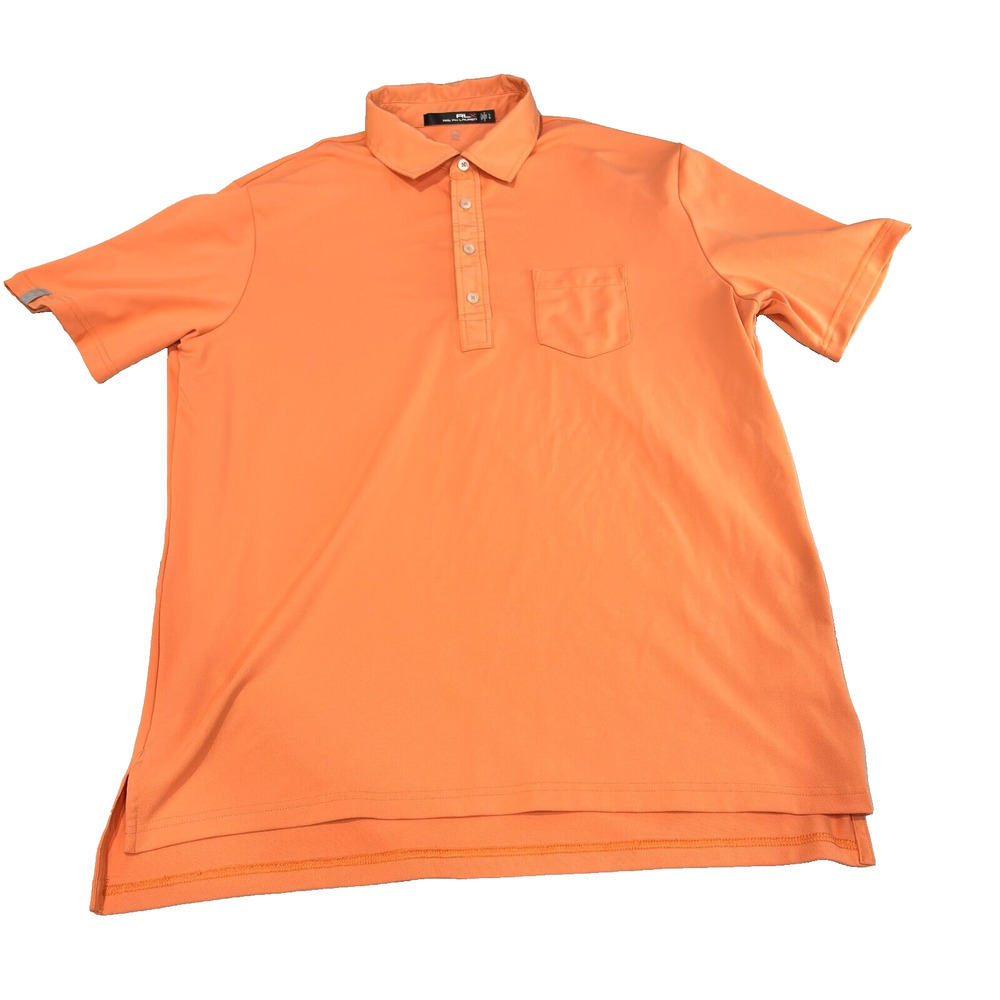 RLX Ralph Lauren Polo Shirt Orange Short Sleeve Men's Size L Wicking